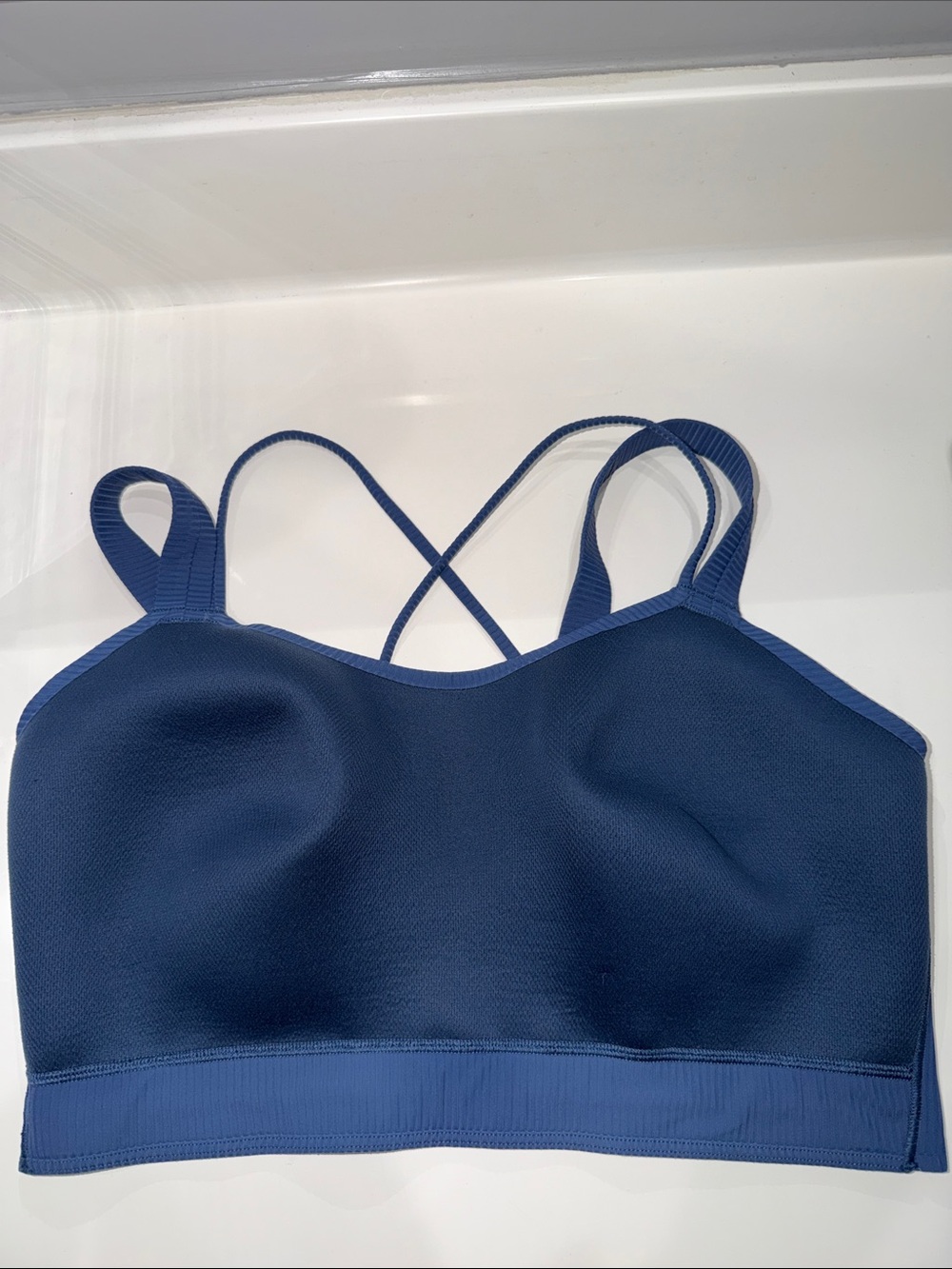 lululemon Like a Cloud Longline ribbed bra light support d/dd 12 -periwinkle - Picture 4 of 6